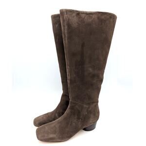 Vince Ramona Square Toe Wide Calf Riding Boots Women's Dark Brown Size US7 EU37